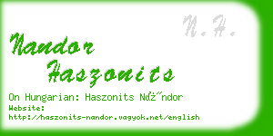 nandor haszonits business card